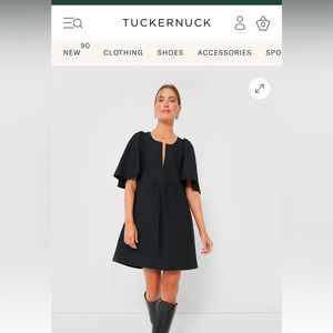 Tuckernuck Pomander Place Black Finley Flutter Sleeve Dress Medium